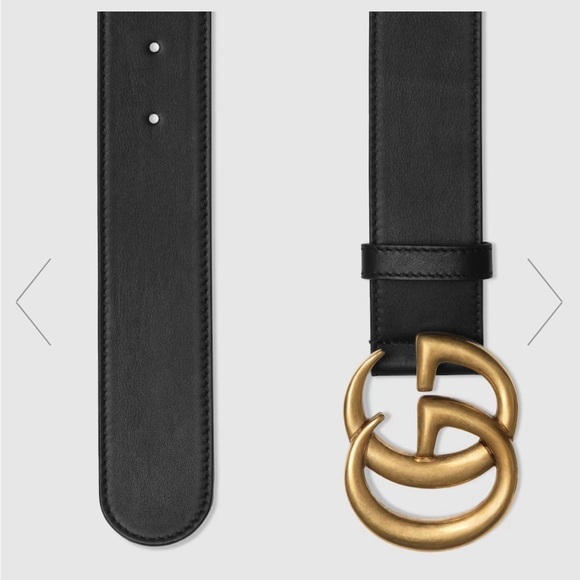 Gucci Black Belt with Gold GG Emblem - Picture 2 of 8